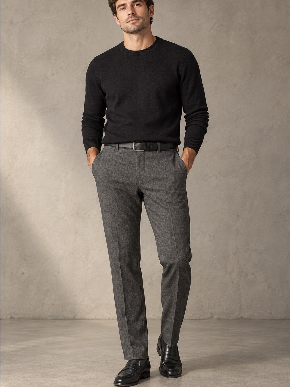 Banana Republic Tailored Fit Grey Herringbone Dress Pants 33x30